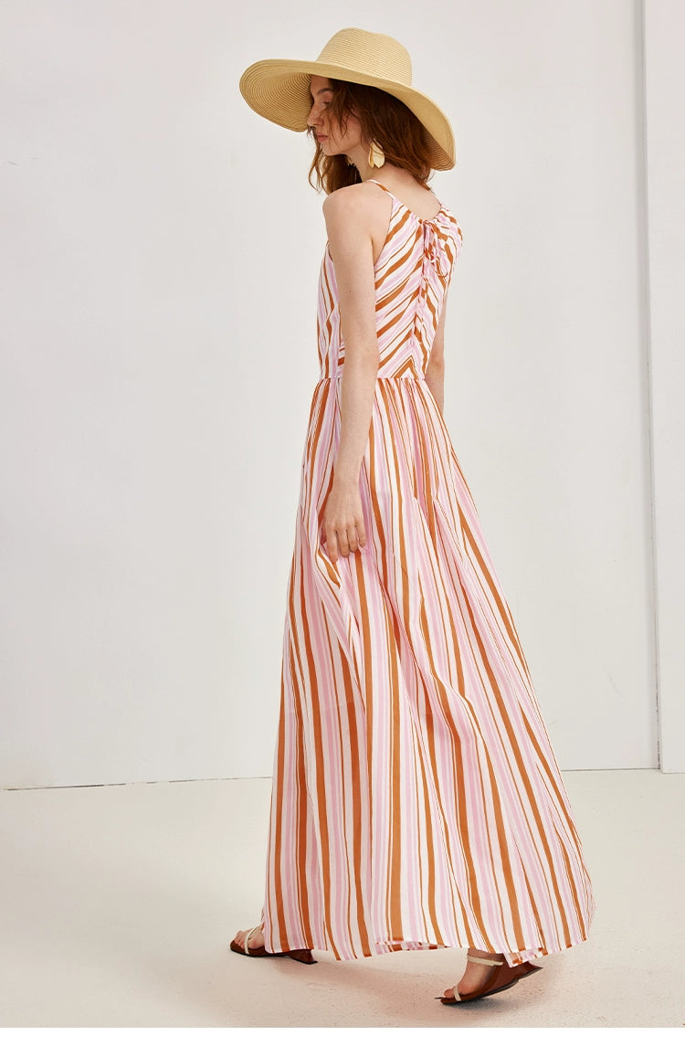 Robe Halter Rayée Soleil Doux