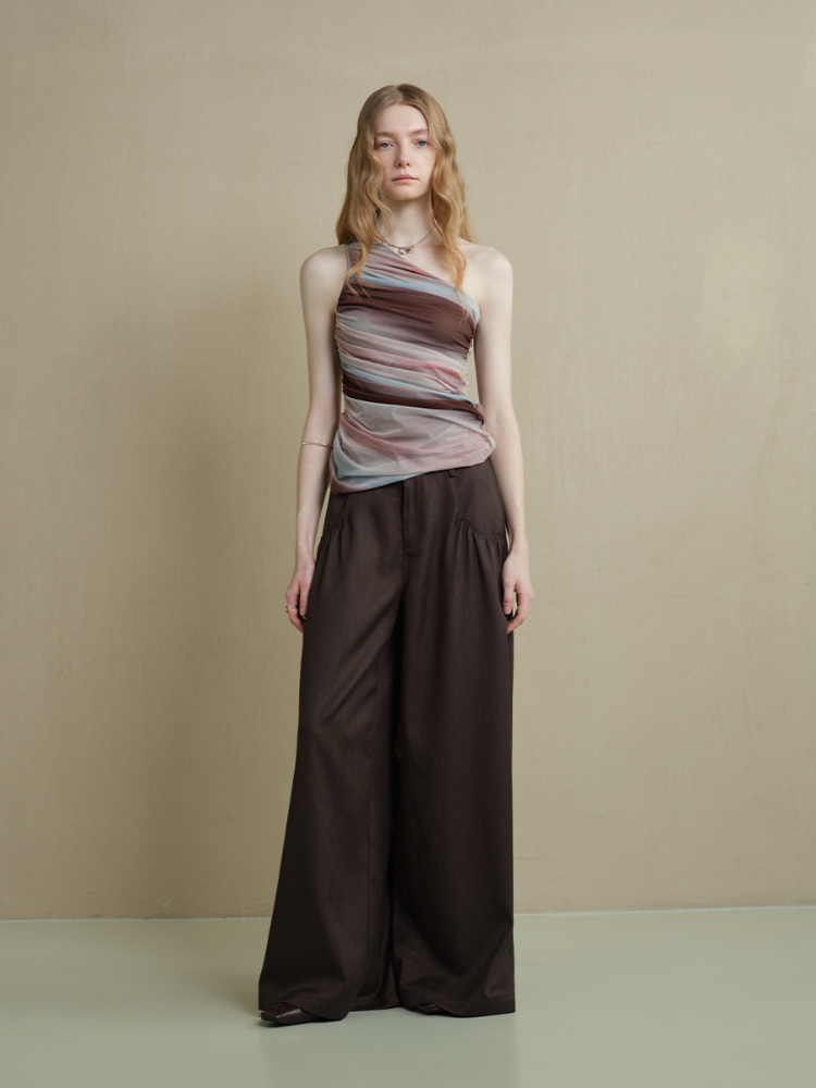 Pantalon ample à plis texturés standup