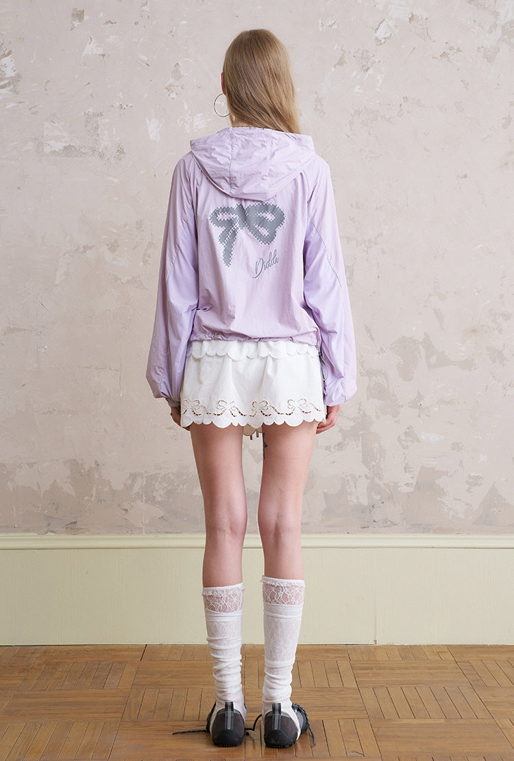 Veste ample à imprimé nœud et fronces - Violet